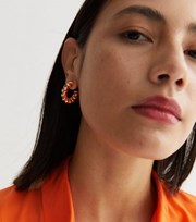 New Look Bright Orange Chunky Twist Hoop Earrings